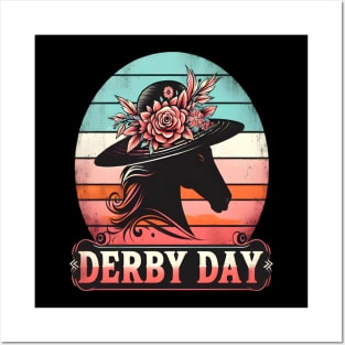 Cute Horse 150th Derby Day 2024 Horse racing Fascinator Posters and Art